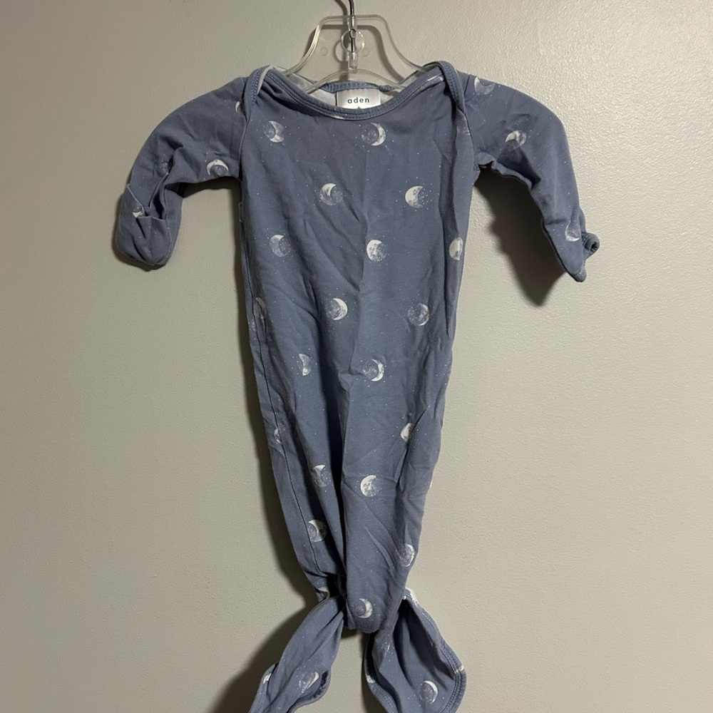 aden + anais 0/3m Lunar Blue moon knotted gown